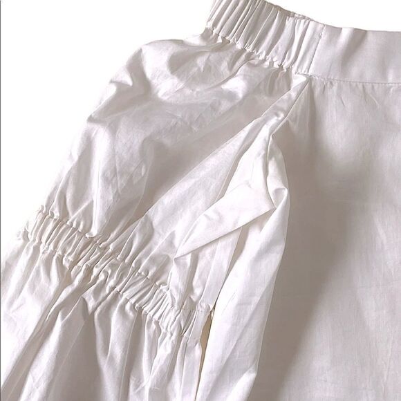 TIBI White Satin Poplin Off the Shoulder Dress - Picture 8 of 13